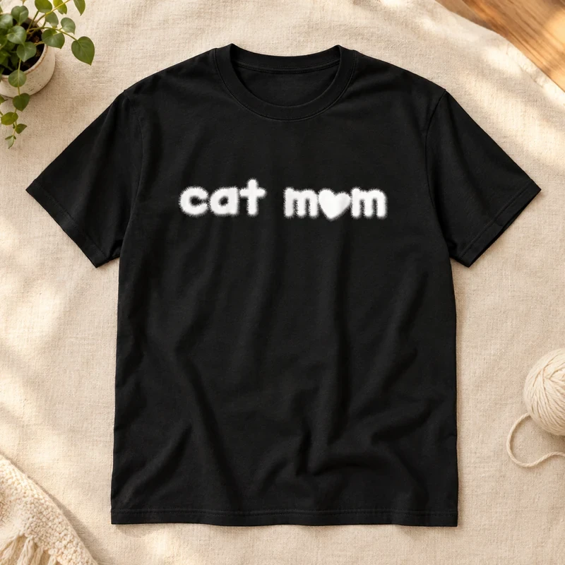 Cat Mom Fur Letters t-shirt with an original cat design