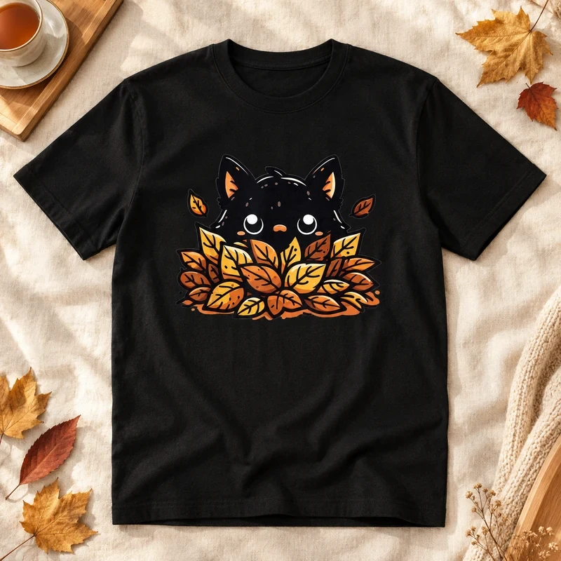Fall Vibes Cat t-shirt with an original cat design